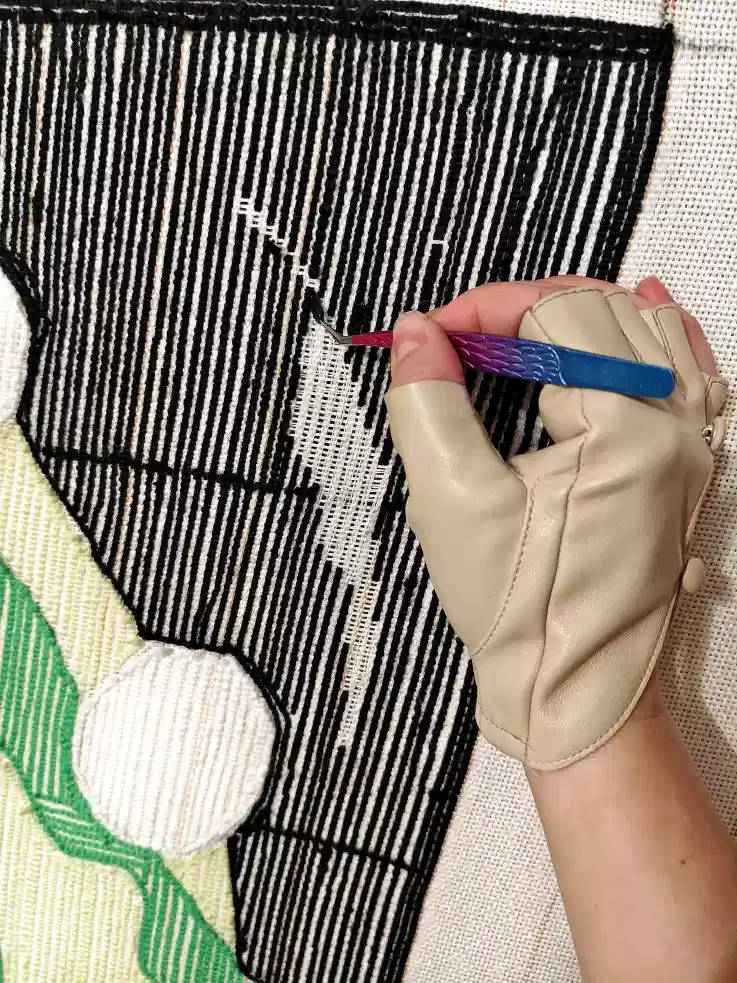 Фото этапа "Промежуточный отчет" для ковра: Изготовление тафтингового ковра на заказ: кейс ковра с Риком и Морти