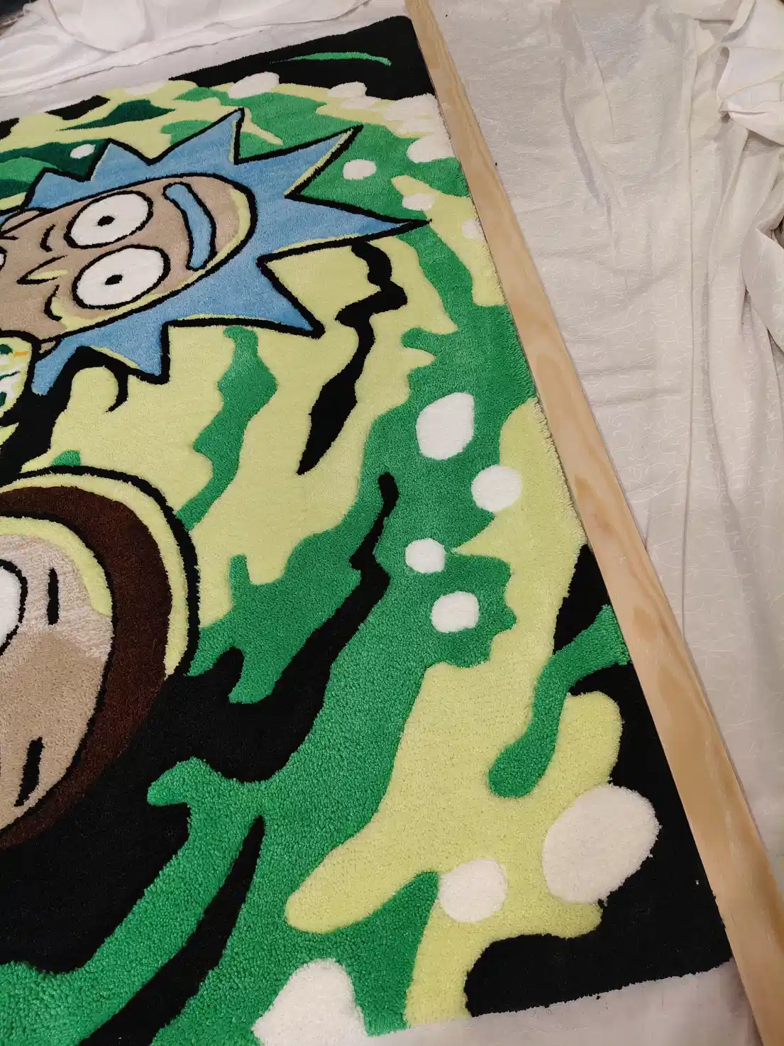 Фото этапа "Итоговый отчет" для ковра: Изготовление тафтингового ковра на заказ: кейс ковра с Риком и Морти