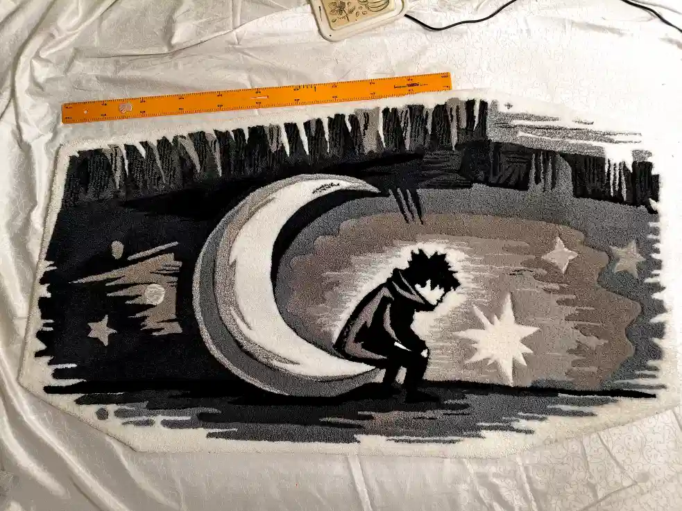 Фото этапа "Итоговый отчет" для ковра: Тафтинговый ковер ручной работы по индивидуальному эскизу