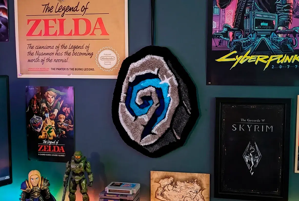 Настенный тафтинговый ковер с камнем телепортации  — ручная работа