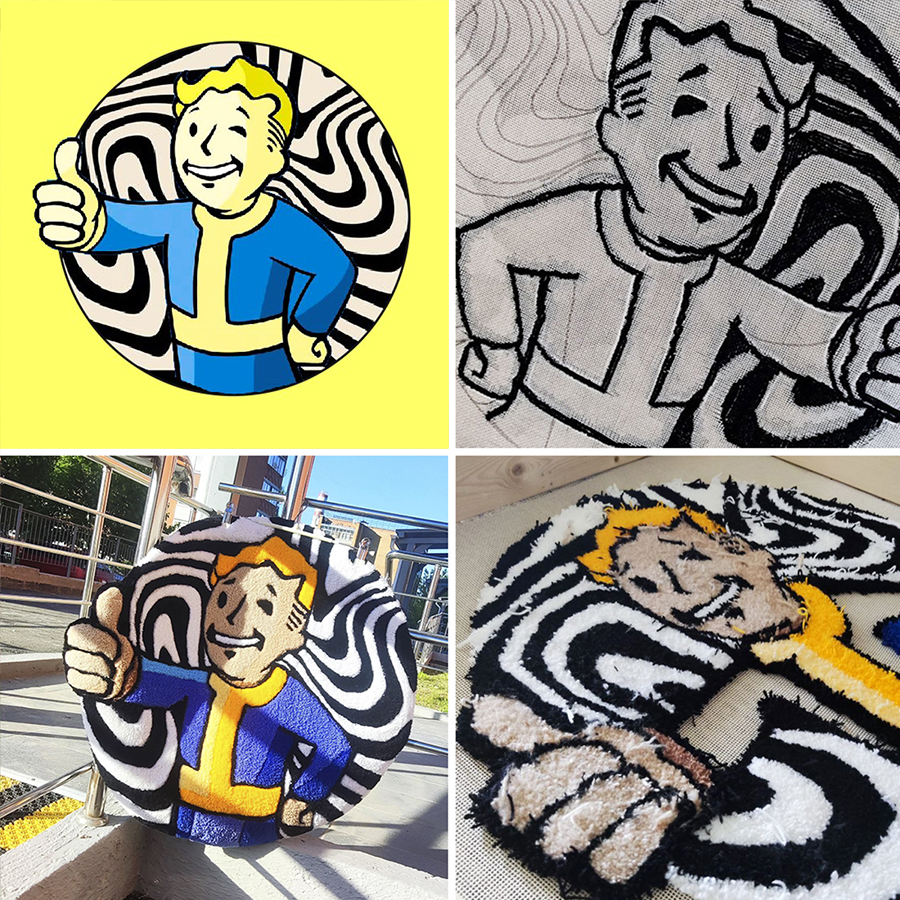 Ковёр ручной работы Дуогуру с индивидуальным принтом