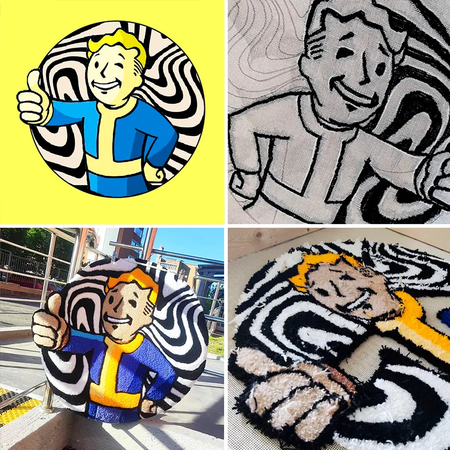 Ковёр ручной работы Дуогуру с индивидуальным принтом