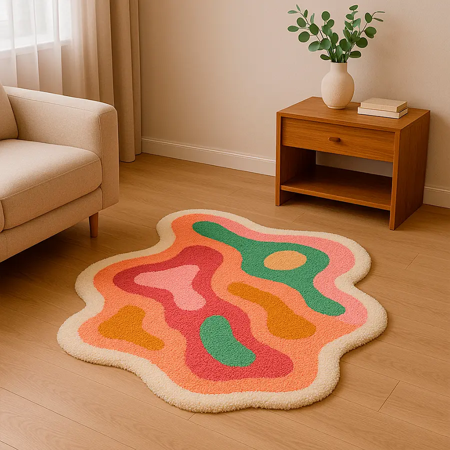 Веселый фигурный коврик для рабочего места или детской